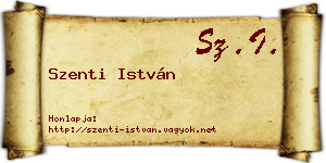 Szenti István névjegykártya